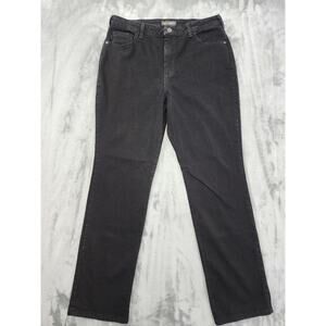 Lee Relaxed High Rise Straight Leg Jeans Size 12 Black Stretch Instantly Slims